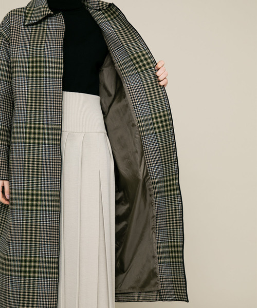 CLANE クラネ　ミックスチェックステンカラーコート CLANE（クラネ）の「【CLANE(クラネ)】《STUDIOUS別注》ミックス