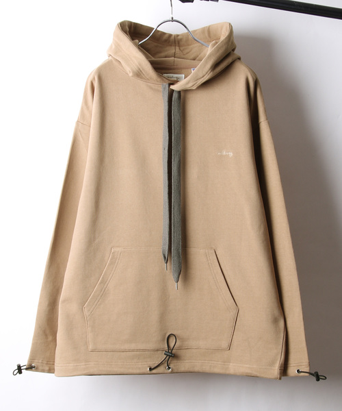 NILWAY（ニルウェイ）の「【Nilway】USコットンドローコード付きプルオーバーパーカー（パーカー・メンズ・ホワイト/ブラック/ベージュ/ブラウン・MEDIUM/LARGE/X-LARGE）」の4枚目の写真