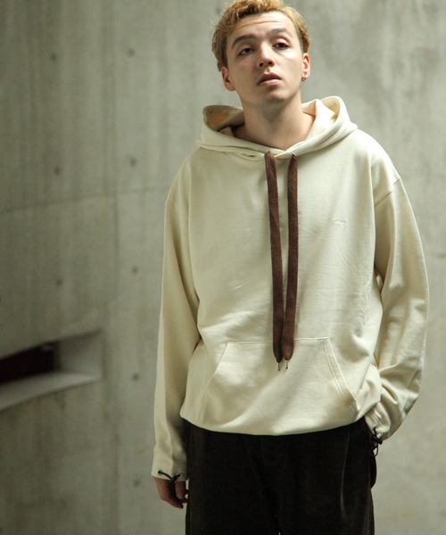 NILWAY（ニルウェイ）の「【Nilway】USコットンドローコード付きプルオーバーパーカー（パーカー・メンズ・ホワイト/ブラック/ベージュ/ブラウン・MEDIUM/LARGE/X-LARGE）」の13枚目の写真