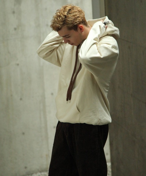 NILWAY（ニルウェイ）の「【Nilway】USコットンドローコード付きプルオーバーパーカー（パーカー・メンズ・ホワイト/ブラック/ベージュ/ブラウン・MEDIUM/LARGE/X-LARGE）」の14枚目の写真