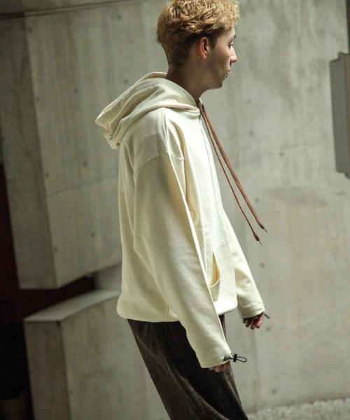 NILWAY（ニルウェイ）の「【Nilway】USコットンドローコード付きプルオーバーパーカー（パーカー・メンズ・ホワイト/ブラック/ベージュ/ブラウン・MEDIUM/LARGE/X-LARGE）」の15枚目の写真