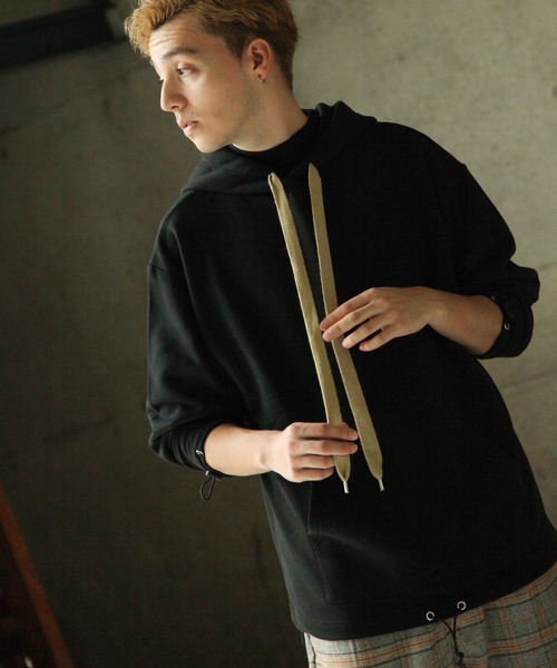 NILWAY（ニルウェイ）の「【Nilway】USコットンドローコード付きプルオーバーパーカー（パーカー・メンズ・ホワイト/ブラック/ベージュ/ブラウン・MEDIUM/LARGE/X-LARGE）」の18枚目の写真