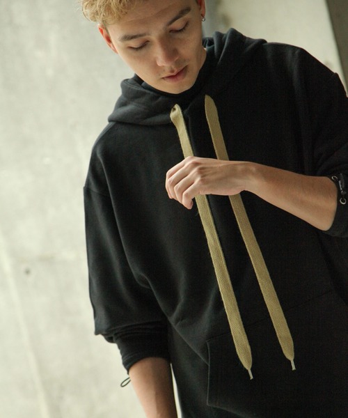 NILWAY（ニルウェイ）の「【Nilway】USコットンドローコード付きプルオーバーパーカー（パーカー・メンズ・ホワイト/ブラック/ベージュ/ブラウン・MEDIUM/LARGE/X-LARGE）」の19枚目の写真