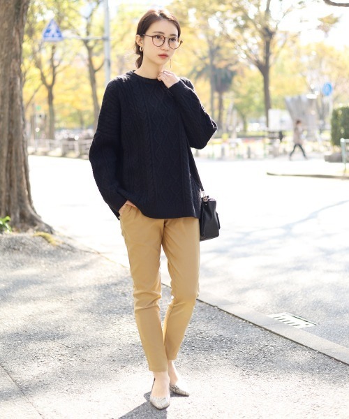 Bou Jeloud（ブージュルード）の「温か裏起毛素材◆ハイテンションパンツ（その他パンツ・レディース・チャコールグレー/ブラック/ベージュ/キャメル・40/38/36）」の5枚目の写真