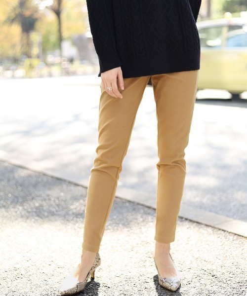 Bou Jeloud（ブージュルード）の「温か裏起毛素材◆ハイテンションパンツ（その他パンツ・レディース・チャコールグレー/ブラック/ベージュ/キャメル・40/38/36）」の6枚目の写真