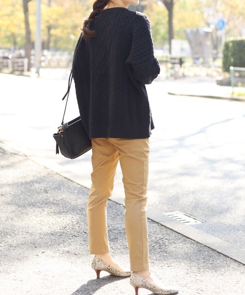 Bou Jeloud（ブージュルード）の「温か裏起毛素材◆ハイテンションパンツ（その他パンツ・レディース・チャコールグレー/ブラック/ベージュ/キャメル・40/38/36）」の9枚目の写真