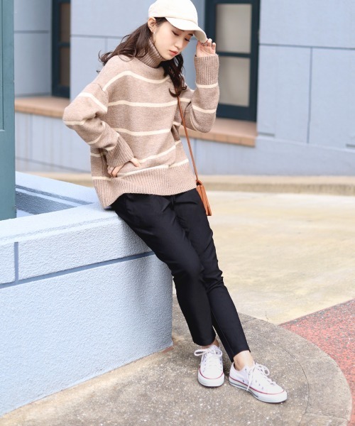 Bou Jeloud（ブージュルード）の「温か裏起毛素材◆ハイテンションパンツ（その他パンツ・レディース・チャコールグレー/ブラック/ベージュ/キャメル・40/38/36）」の10枚目の写真