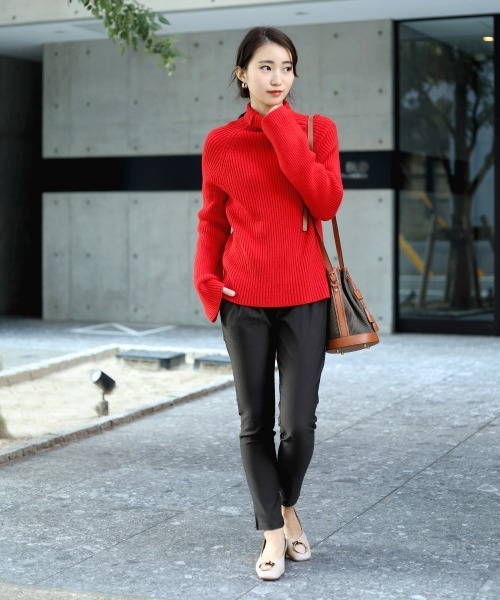 Bou Jeloud（ブージュルード）の「温か裏起毛素材◆ハイテンションパンツ（その他パンツ・レディース・チャコールグレー/ブラック/ベージュ/キャメル・40/38/36）」の15枚目の写真