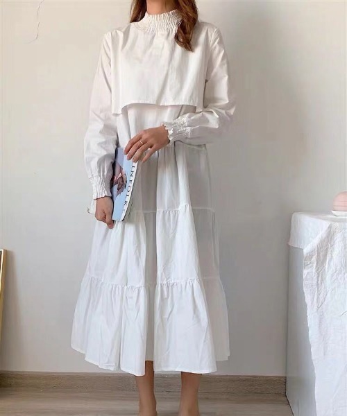 ABITOKYO（アビトーキョー）の「ティアード セットアップ 風 2way ロングワンピース（ワンピース・レディース・グレー/ダークネイビー/ベージュ/ホワイト/カーキ/ライトグリーン/サックスブルー/ライトベージュ・FREE）」の22枚目の写真