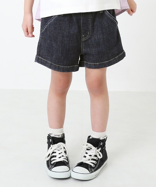 devirock（デビロック）の「楽デニム デニムショートパンツ（その他パンツ・キッズ・ネイビー/サックスブルー/ブルー系その他/ワンウォッシュ・110cm/120cm/130cm/140cm/150cm/160cm/100cm）」の4枚目の写真
