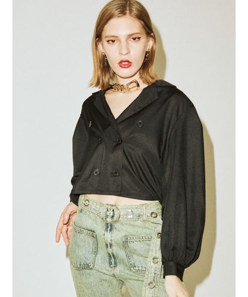 jouetie（ジュエティ）の「ダブルブレストシャツ（シャツ/ブラウス・レディース・ブラック/ベージュ/グリーン/その他1・MEDIUM）」の21枚目の写真