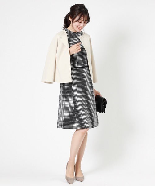 NEWYORKER(ニューヨーカー)の「Jaccessory(ジャクセサリー)/パールニット トッパー風ジャケット(ノーカラージャケット・レディース・ネイビー/ベージュ/ダークグレー・11号/9号)」の22枚目の写真