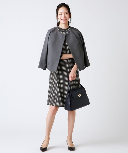 NEWYORKER(ニューヨーカー)の「Jaccessory(ジャクセサリー)/パールニット トッパー風ジャケット(ノーカラージャケット・レディース・ネイビー/ベージュ/ダークグレー・11号/9号)」の20枚目の写真