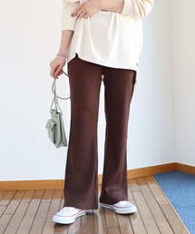 andme | カットリブニットソーフレアパンツ ウエストゴム(その他パンツ)