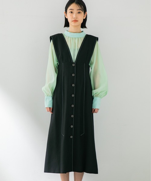 STUDIOUS ステュディオス パネル クロス ロング ワンピース STUDIOUS（ステュディオス）の「パネルクロスロングワンピース