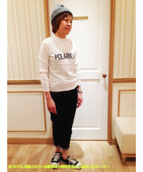 MELROSE claire（メルローズ クレール）の「アニマルロゴ天竺　ニットプルオーバー【LEE12月号】『リンネル 12月号』（ニット/セーター・レディース・ホワイト/ブラック/グレー/キャメル・FREE）」の2枚目の写真