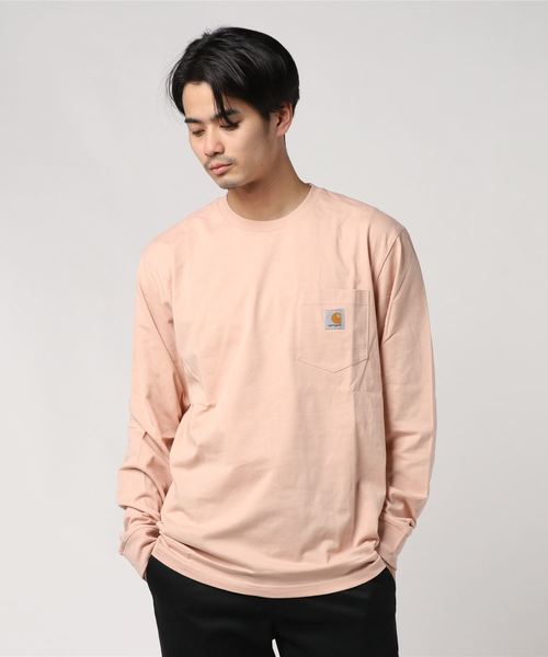 Carhartt WIP(カーハートダブリューアイピー)の「L/S POCKET T-SHIRT(Tシャツ/カットソー・メンズ・カーキ/ダークネイビー/フレッシュイエロー/ブラック/ホワイト/バーガンディー/フューシャピンク/オレンジ/アクア/アッシュ/ピンク・LARGE/MEDIUM/SMALL/XX-LARGE/X-LARGE/X-SMALL)」の9枚目の写真
