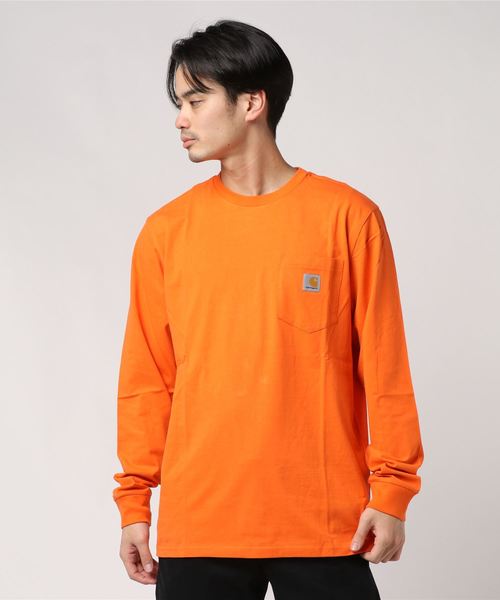 Carhartt WIP(カーハートダブリューアイピー)の「L/S POCKET T-SHIRT(Tシャツ/カットソー・メンズ・カーキ/ダークネイビー/フレッシュイエロー/ブラック/ホワイト/バーガンディー/フューシャピンク/オレンジ/アクア/アッシュ/ピンク・LARGE/MEDIUM/SMALL/XX-LARGE/X-LARGE/X-SMALL)」の11枚目の写真