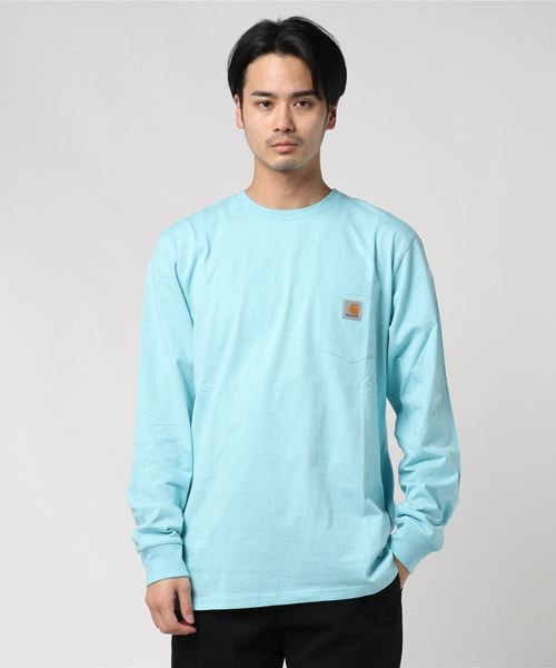 Carhartt WIP(カーハートダブリューアイピー)の「L/S POCKET T-SHIRT(Tシャツ/カットソー・メンズ・カーキ/ダークネイビー/フレッシュイエロー/ブラック/ホワイト/バーガンディー/フューシャピンク/オレンジ/アクア/アッシュ/ピンク・LARGE/MEDIUM/SMALL/XX-LARGE/X-LARGE/X-SMALL)」の6枚目の写真