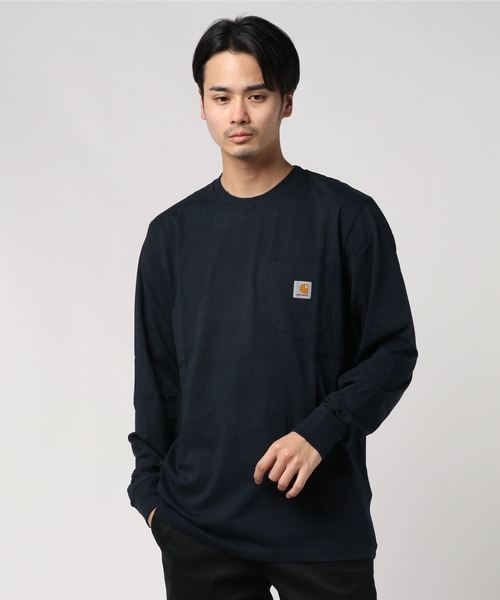Carhartt WIP(カーハートダブリューアイピー)の「L/S POCKET T-SHIRT(Tシャツ/カットソー・メンズ・カーキ/ダークネイビー/フレッシュイエロー/ブラック/ホワイト/バーガンディー/フューシャピンク/オレンジ/アクア/アッシュ/ピンク・LARGE/MEDIUM/SMALL/XX-LARGE/X-LARGE/X-SMALL)」の7枚目の写真