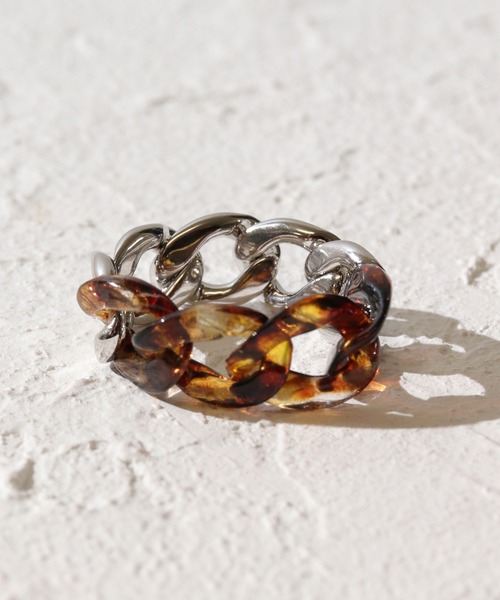 florist（フローリスト）の「マーブル×メタルのハーフチェーンリング（リング・レディース・シルバー系その他5/その他9/ゴールド系その他5/シルバー系その他3/ゴールド系その他3/シルバー系その他/ゴールド系その他2/ゴールド系その他7/ゴールド系その他6/シルバー系その他7/シルバー系その他6/ゴールド系その他4/シルバー系その他2/ゴールド系その他/シルバー系その他4/その他8・FREE）」の3枚目の写真