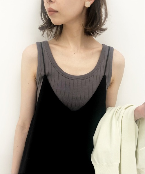 IENA（イエナ）の「スーピマハリヌキリブタンクトップ◆（タンクトップ・レディース・ブラック/グレー/ナチュラル/カーキ・FREE）」の2枚目の写真