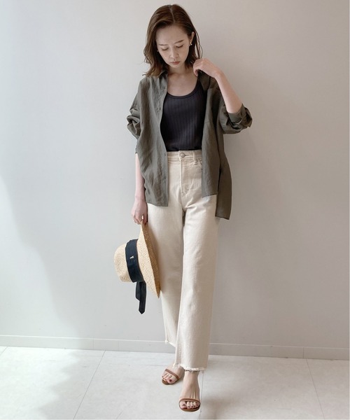 IENA（イエナ）の「スーピマハリヌキリブタンクトップ◆（タンクトップ・レディース・ブラック/グレー/ナチュラル/カーキ・FREE）」の9枚目の写真