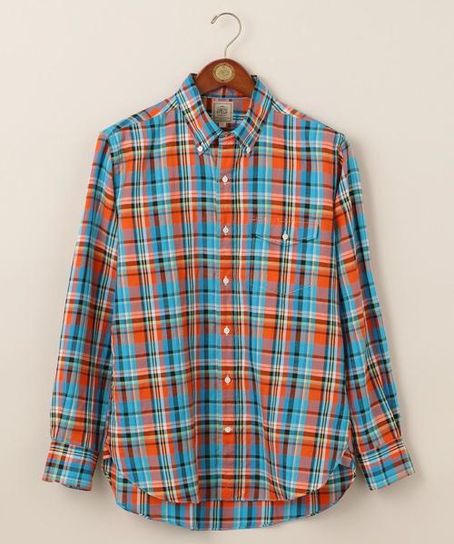 J.PRESS(ジェイプレス)の「【Profilo】コットンリネンドビーマルチチェック シャツ(シャツ/ブラウス・メンズ・ブルー系3/レッド系3/オレンジ系3・MEDIUM/LARGE/X-LARGE)」の8枚目の写真