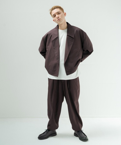 NILWAY（ニルウェイ）の「ワイドスラックスバルーンジョガーパンツ（スラックス・メンズ・チャコールグレー/ベージュ/アイボリー/グレイッシュベージュ/ダークブラウン・SMALL/MEDIUM/LARGE/X-SMALL）」の13枚目の写真