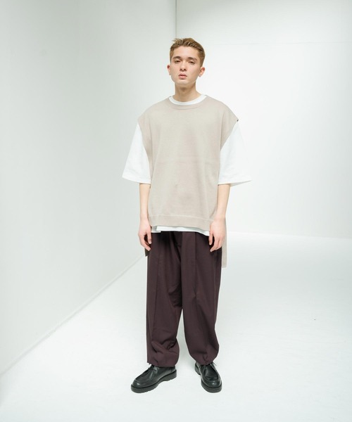 NILWAY（ニルウェイ）の「ワイドスラックスバルーンジョガーパンツ（スラックス・メンズ・チャコールグレー/ベージュ/アイボリー/グレイッシュベージュ/ダークブラウン・SMALL/MEDIUM/LARGE/X-SMALL）」の15枚目の写真