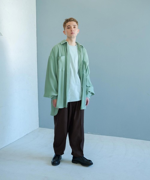 NILWAY（ニルウェイ）の「ワイドスラックスバルーンジョガーパンツ（スラックス・メンズ・チャコールグレー/ベージュ/アイボリー/グレイッシュベージュ/ダークブラウン・SMALL/MEDIUM/LARGE/X-SMALL）」の18枚目の写真