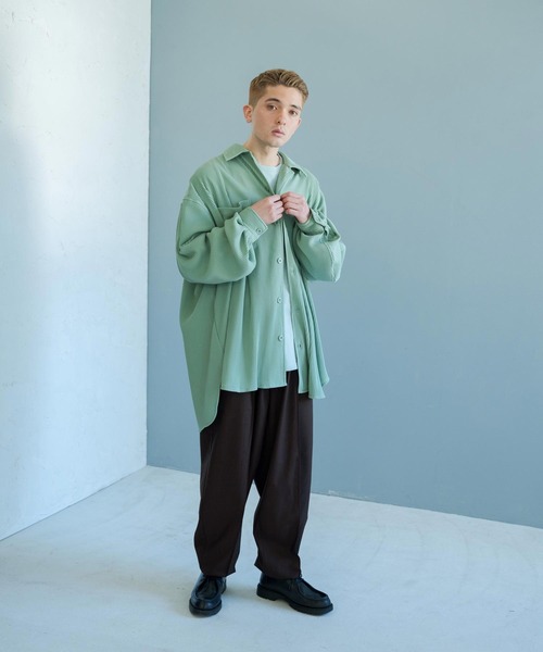 NILWAY（ニルウェイ）の「ワイドスラックスバルーンジョガーパンツ（スラックス・メンズ・チャコールグレー/ベージュ/アイボリー/グレイッシュベージュ/ダークブラウン・SMALL/MEDIUM/LARGE/X-SMALL）」の19枚目の写真