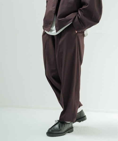 NILWAY（ニルウェイ）の「ワイドスラックスバルーンジョガーパンツ（スラックス・メンズ・チャコールグレー/ベージュ/アイボリー/グレイッシュベージュ/ダークブラウン・SMALL/MEDIUM/LARGE/X-SMALL）」の20枚目の写真