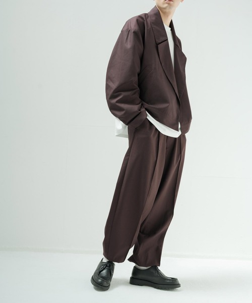 NILWAY（ニルウェイ）の「ワイドスラックスバルーンジョガーパンツ（スラックス・メンズ・チャコールグレー/ベージュ/アイボリー/グレイッシュベージュ/ダークブラウン・SMALL/MEDIUM/LARGE/X-SMALL）」の21枚目の写真