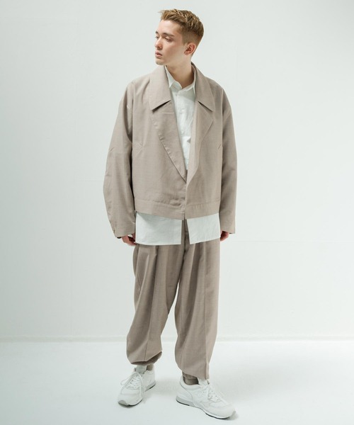 NILWAY（ニルウェイ）の「ワイドスラックスバルーンジョガーパンツ（スラックス・メンズ・チャコールグレー/ベージュ/アイボリー/グレイッシュベージュ/ダークブラウン・SMALL/MEDIUM/LARGE/X-SMALL）」の22枚目の写真