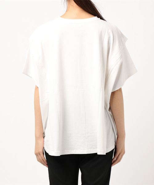 LOWRYS FARM(ローリーズファーム)の「スリットスリーブTEE 892694(Tシャツ/カットソー・レディース・ブラック/パープル/オフホワイト・FREE)」の4枚目の写真