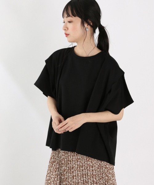 LOWRYS FARM(ローリーズファーム)の「スリットスリーブTEE 892694(Tシャツ/カットソー・レディース・ブラック/パープル/オフホワイト・FREE)」の3枚目の写真