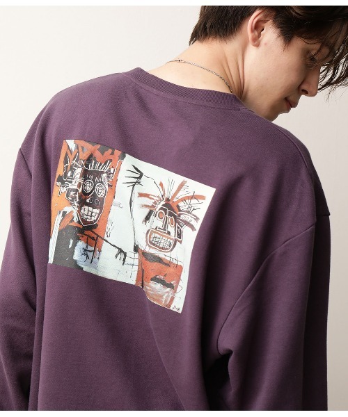 FRUIT OF THE LOOM（フルーツオブザルーム）の「【FTL×BASQUIAT バスキア】クルースウェット（スウェット・メンズ・パープル/オフホワイト/イエロー・M/L）」の3枚目の写真