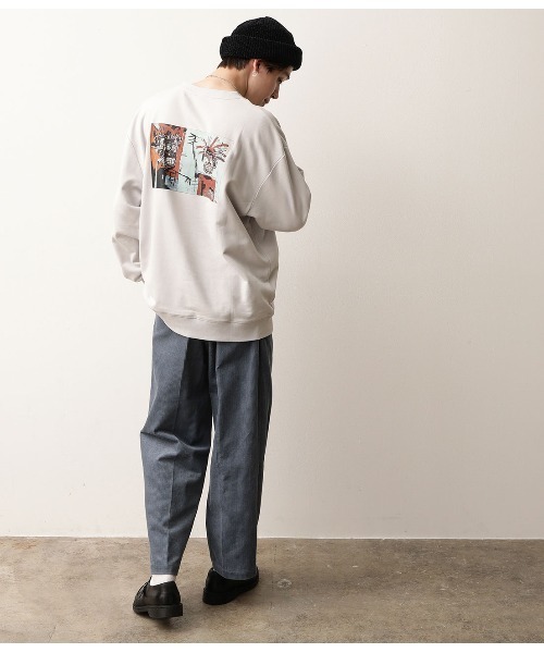 FRUIT OF THE LOOM（フルーツオブザルーム）の「【FTL×BASQUIAT バスキア】クルースウェット（スウェット・メンズ・パープル/オフホワイト/イエロー・M/L）」の10枚目の写真