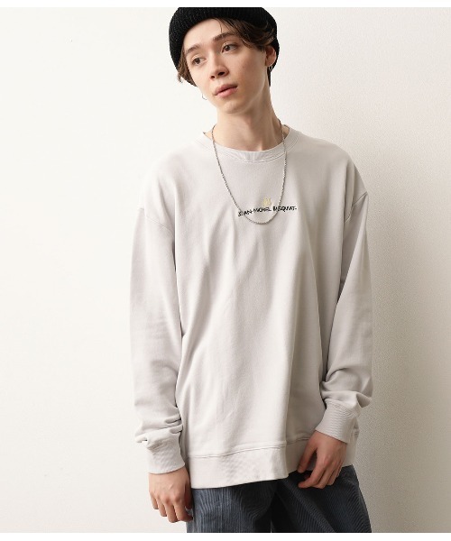 FRUIT OF THE LOOM（フルーツオブザルーム）の「【FTL×BASQUIAT バスキア】クルースウェット（スウェット・メンズ・パープル/オフホワイト/イエロー・M/L）」の7枚目の写真