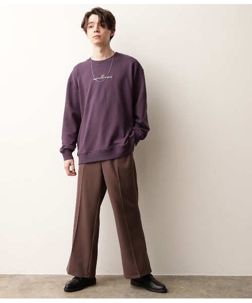 FRUIT OF THE LOOM（フルーツオブザルーム）の「【FTL×BASQUIAT バスキア】クルースウェット（スウェット・メンズ・パープル/オフホワイト/イエロー・M/L）」の11枚目の写真