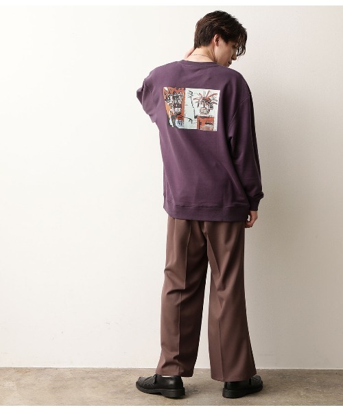 FRUIT OF THE LOOM（フルーツオブザルーム）の「【FTL×BASQUIAT バスキア】クルースウェット（スウェット・メンズ・パープル/オフホワイト/イエロー・M/L）」の19枚目の写真