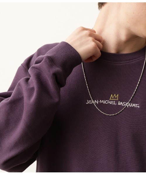 FRUIT OF THE LOOM（フルーツオブザルーム）の「【FTL×BASQUIAT バスキア】クルースウェット（スウェット・メンズ・パープル/オフホワイト/イエロー・M/L）」の17枚目の写真