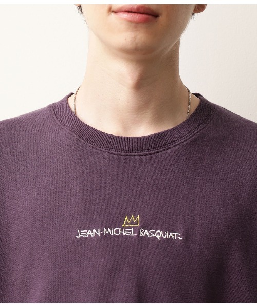 FRUIT OF THE LOOM（フルーツオブザルーム）の「【FTL×BASQUIAT バスキア】クルースウェット（スウェット・メンズ・パープル/オフホワイト/イエロー・M/L）」の9枚目の写真