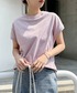 andme（アンドミー）の「【新サイズ・新色追加】USAコットン汗染み防止フレンチスリーブTシャツ（Tシャツ/カットソー・M）」