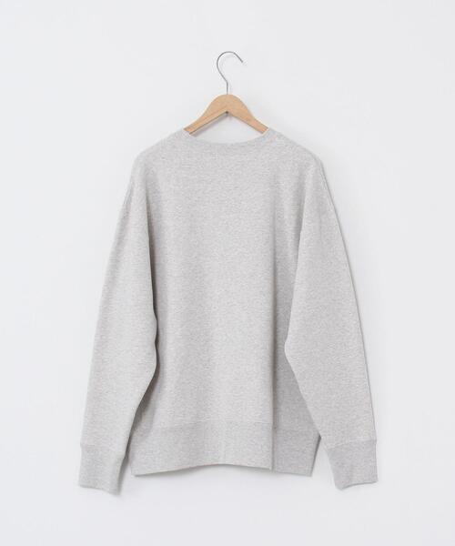 coen（コーエン）の「USAコットンオーガニックコットンミックス裏起毛ロゴプリントスウェット＃（スウェット・レディース・ライトグレー/ネイビー・FREE）」の9枚目の写真