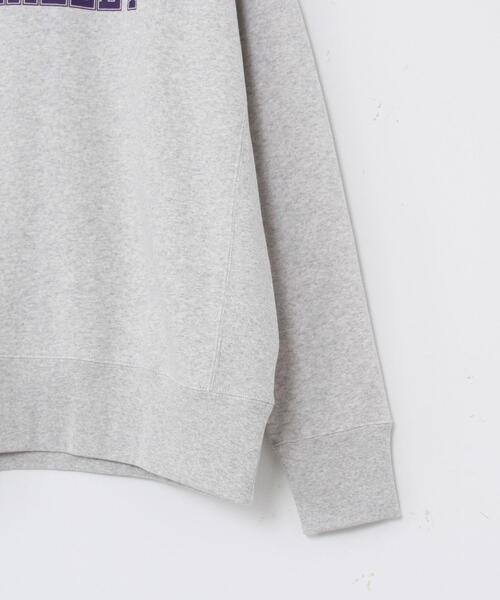 coen（コーエン）の「USAコットンオーガニックコットンミックス裏起毛ロゴプリントスウェット＃（スウェット・レディース・ライトグレー/ネイビー・FREE）」の7枚目の写真