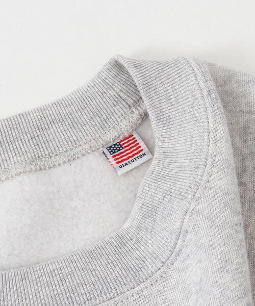 coen（コーエン）の「USAコットンオーガニックコットンミックス裏起毛ロゴプリントスウェット＃（スウェット・レディース・ライトグレー/ネイビー・FREE）」の4枚目の写真
