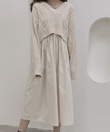 Girly Doll | ケーブルニット・キャミワンピースセットアップ(ワンピース)
