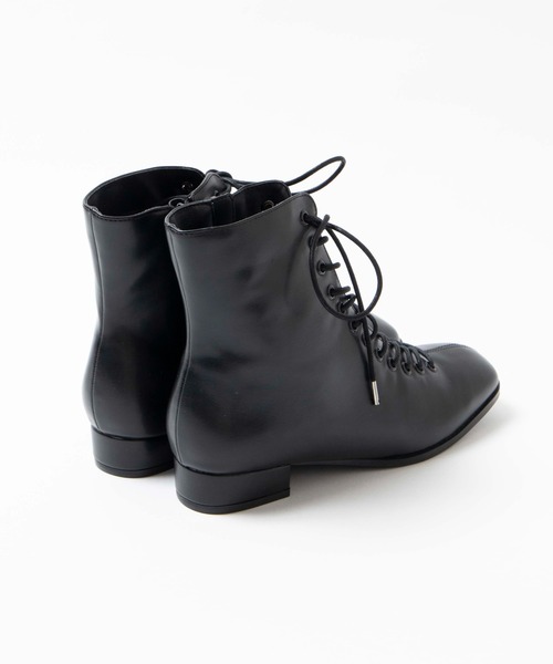 WEGO（ウィゴー）の「WEGO/レースアップスクエアトゥブーツ（ブーツ・レディース・ブラック/オフホワイト・LARGE/MEDIUM）」の6枚目の写真